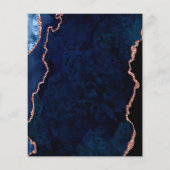 Quinceanera blue agate roos gold budget uitnodigin flyer (Achterkant)