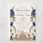 Quinceanera Blue Charra, Waterverf uitnodiging (Voorkant)