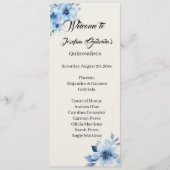 Quinceanera blue double side program card  programmakaart (Voorkant)