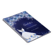 Quinceanera blue glitter jurk florele gast notitieboek (Rechterzijde)