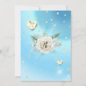 Quinceanera Blue Glitter Roos Floral Kaart (Achterkant)