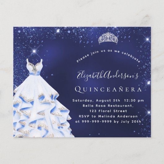 Quinceanera blue-jurk flyer (Voorkant)