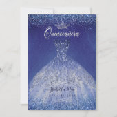 Quinceanera Blue Ombre Glitter Gown Kaart (Voorkant)