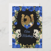 Quinceañera Blue Rozen Floral Black background in Kaart (Achterkant)