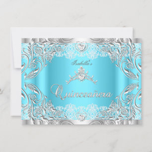 Quinceanera Blue Silver Diamond Tiara 15e partij 2 Kaart