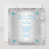 Quinceanera Blue Silver Winter Wonderland Kaart (Achterkant)