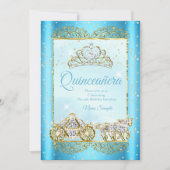 Quinceanera Blue-sprookje Cinderella Kaart (Voorkant)