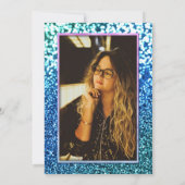 Quinceanera Blue Turquoise Glam Kaart (Achterkant)