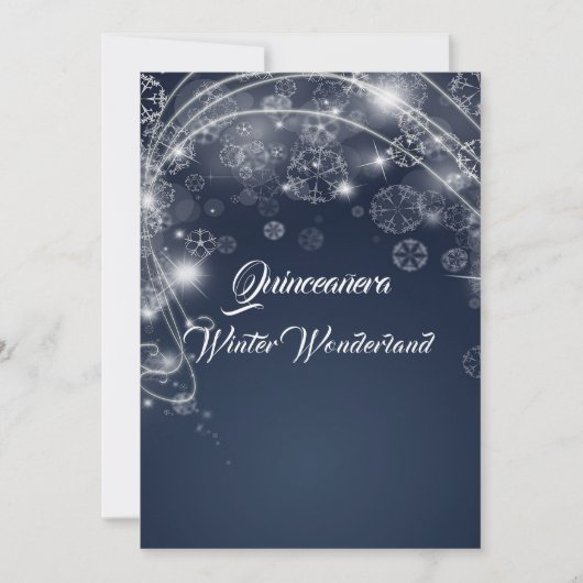 Quinceanera Blue Winter Wonderland Kaart (Voorkant)