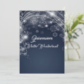 Quinceanera Blue Winter Wonderland Kaart (Staand voorkant)