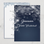 Quinceanera Blue Winter Wonderland Kaart (Voorkant / Achterkant)