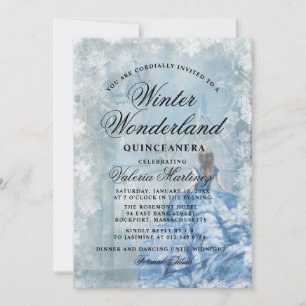 Quinceanera Blue Winter Wonderland Princess Kaart