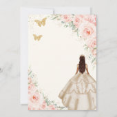 Quinceanera Blush Bloemen Champagne jurk jurk Kaart (Achterkant)