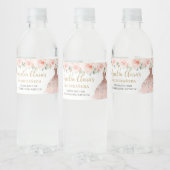 Quinceañera Blush Bloemen Jurk Sweet 16 Verjaardag Waterfles Etiket (Flessen)