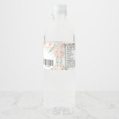 Quinceañera Blush Bloemen Jurk Sweet 16 Verjaardag Waterfles Etiket (Achterkant)