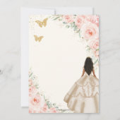 Quinceanera Blush Bloemen Prinses Champagne Jurk Kaart (Achterkant)