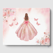 Quinceañera Blush Bloemen Prinses Vlinders Goud Gastenboek (Achterkant)