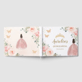 QUINCEANERA Blush Bloemen Prinses Vlinders Goud Gastenboek (Volledig)