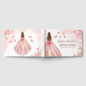 Quinceañera Blush Bloemen Prinses Vlinders Goud Gastenboek (Volledig)