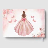 Quinceañera Blush Bloemen Prinses Vlinders Goud Gastenboek (Achterkant)
