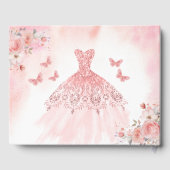 Quinceañera Blush Bloemen Prinses Vlinders Goud Gastenboek (Achterkant)