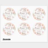 Quinceanera Blush Bloemen Roos Gouden Vlinders Ronde Sticker (Vel)