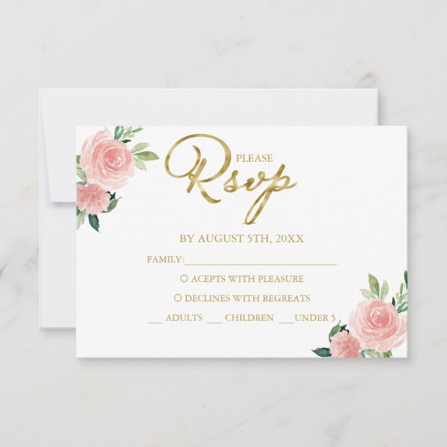 Quinceanera Blush Bloemkaart (Voorkant)