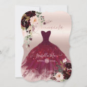 Quinceanera Blush Burgundy Waterverf Flowers Kaart (Voorkant)