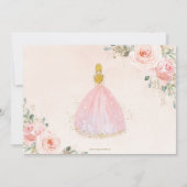 Quinceañera Blush Floral Blonde Birthday Foto Kaart (Achterkant)