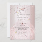 Quinceanera Blush Glitter Gown Sweet Peas Kaart (Achterkant)