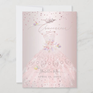 Quinceanera Blush Glitter Gown Sweet Peas Kaart