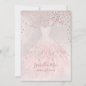 Quinceanera Blush Gown+Confetti Iridescent Bckgran Kaart (Voorkant)