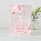 Quinceanera Blush Peonies + gegoten Iridescent Bck Kaart (Staand voorkant)