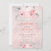 Quinceanera Blush Peonies + gegoten Iridescent Bck Kaart (Achterkant)
