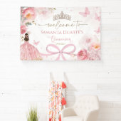 Quinceañera Blush Pink Bow Floral Butterfly Spandoek (Insitu)