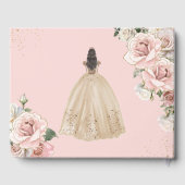 Quinceanera Blush Pink Floral Champagne Gastenboek (Achterkant)