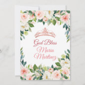 Quinceanera Blush Pink Floral Mexican Kaart (Achterkant)