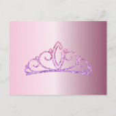 Quinceanera Blush Pink Glitter Crown-uitnodiging Briefkaart (Achterkant)
