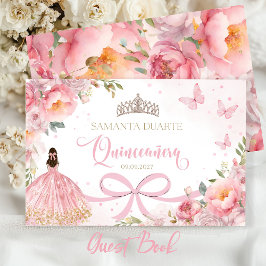 Quinceañera Blush Pink Gold Gastboek Gastenboek