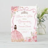 Quinceañera Blush Pink Gold Save The Date (Staand voorkant)