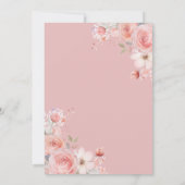 Quinceañera Blush Pink Rose Bloemen Dank u Bedankkaart (Achterkant)