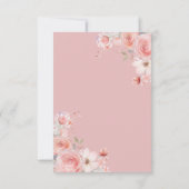 Quinceañera Blush Pink Rose Bloemen Dank u Bedankkaart (Achterkant)