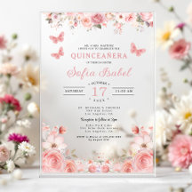 Quinceañera Blush Pink Rose Bloemenvlinder
