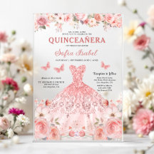 Quinceañera Blush Pink Rose Bloemenvlinder