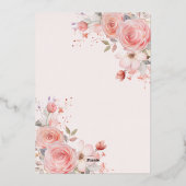 Quinceañera Blush Pink Rose Bloemenvlinder Folie Uitnodiging (Achterkant)