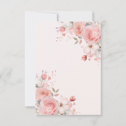 Quinceañera Blush Pink Rose Bloemenvlinder Kaart (Achterkant)