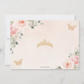 Quinceañera Blush Pink Rose Floral Butterfly Foto Save The Date (Achterkant)