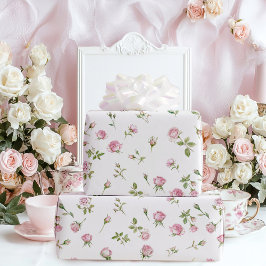 Quinceanera Blush Pink Rose Verjaardag Cadeaupapier