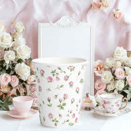 Quinceanera Blush Pink Rose Verjaardag Papieren Bekers