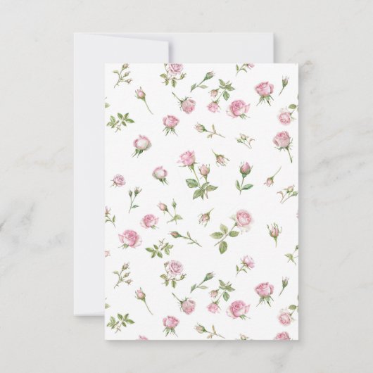 Quinceanera Blush Pink Rose Verjaardag RSVP Kaartje (Achterkant)